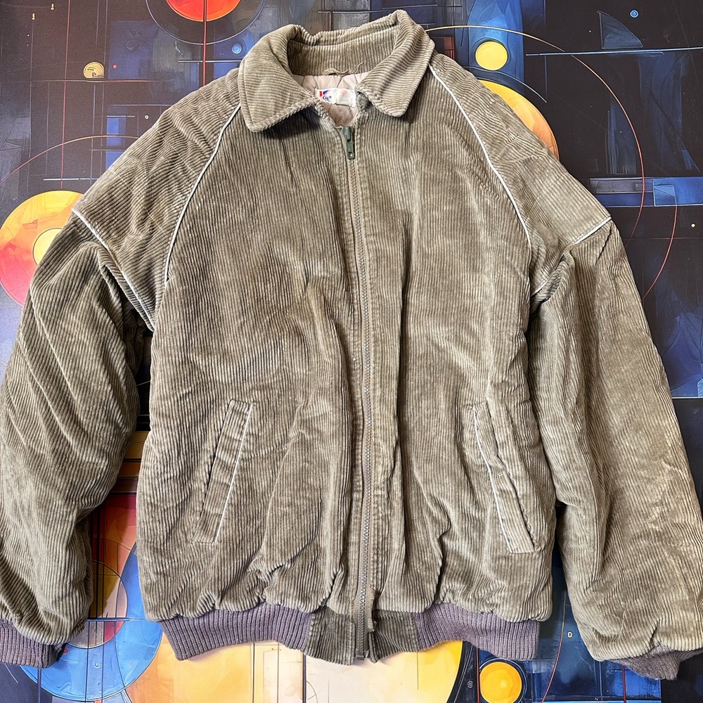 Vintage Very Rare 70s CROYDON 66 Corduroy Bomber Jacket R-38 Made Canada Quilted